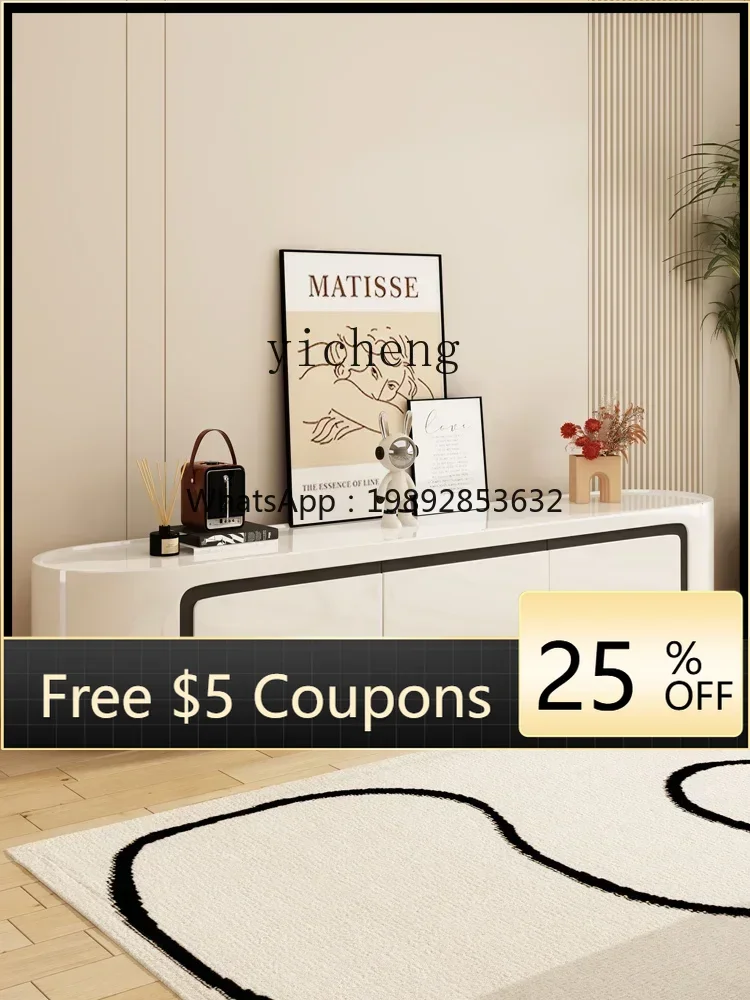 

AB Small Apartment Floor Simple Living Room Home Light Luxury High Sense Coffee Table TV Cabinet Combination