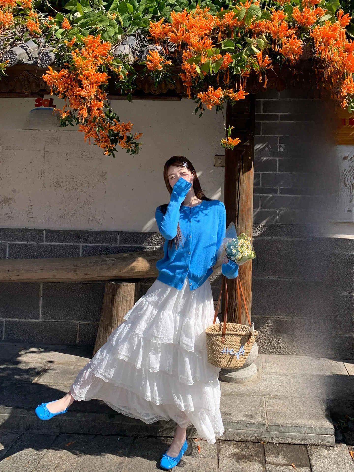 

Spring New Sle Long Lace Me Puffy Skirt Women's Cake Skirt White Color Semi-Body Length Polyester Fabric Midi Skirt