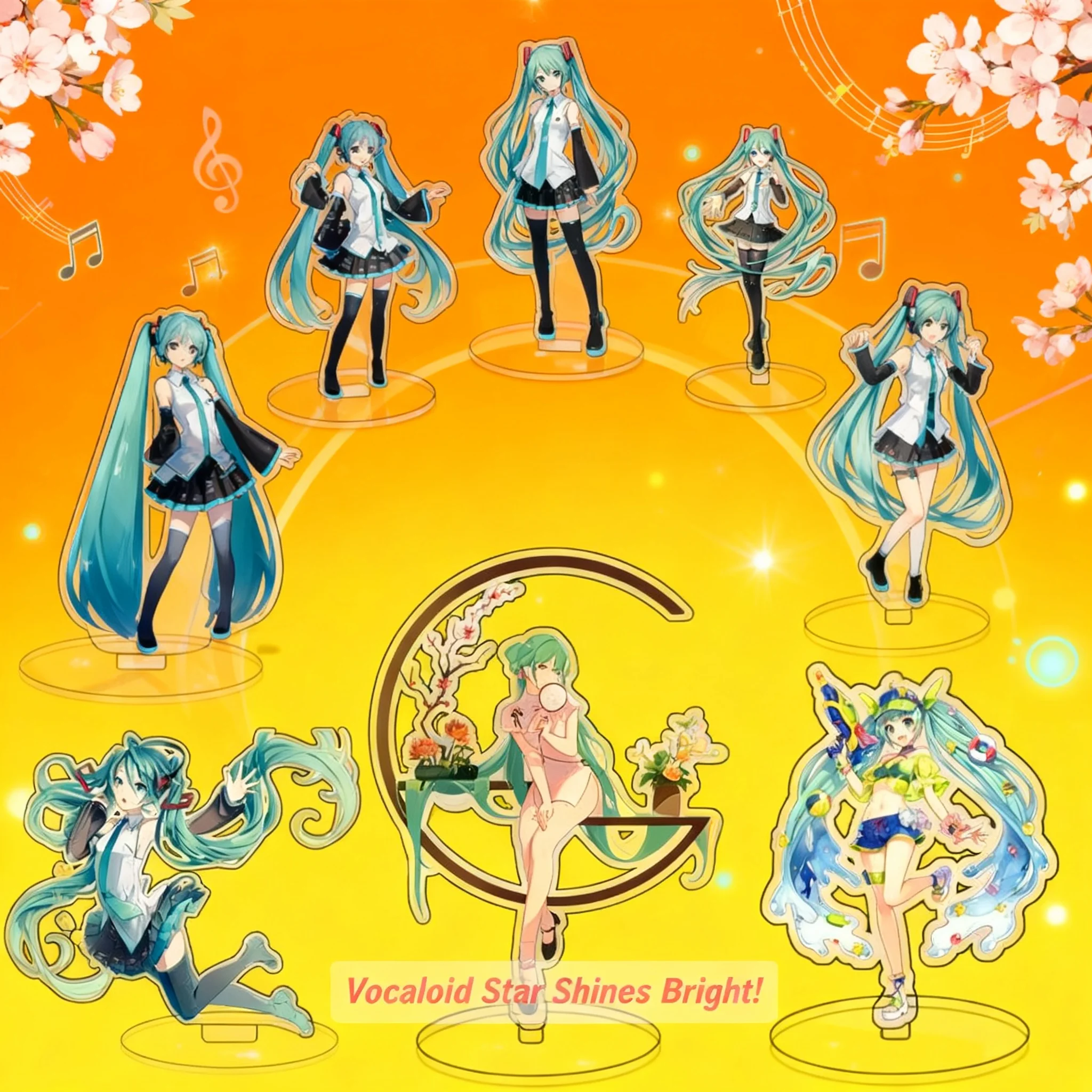 

Wholesale Hatsune Miku Acrylic Standee Anime Desktop Decor Cartoon Figure Large Stand for Drama Watching Office Home Display