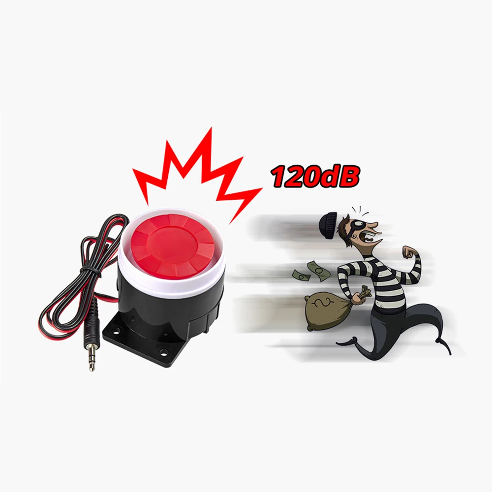 KERUI Mini Wired Siren Horn For Wireless Home Alarm Security System 120 dB Loudly Siren