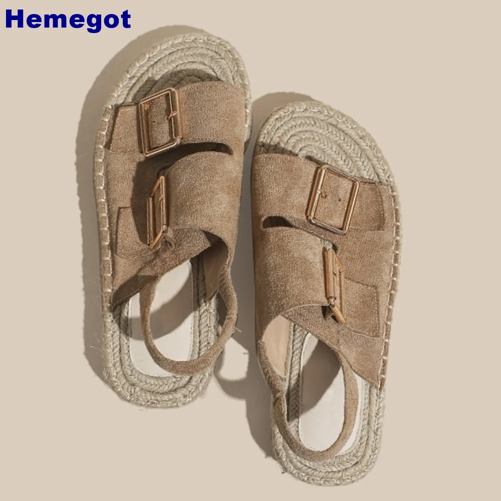 

Thick-Soled Braided Roman Sandals New Summer Outdoor Casual Vacation Beach Back-Strap Sandal Khaki/Apricot Fashion Women Sandals