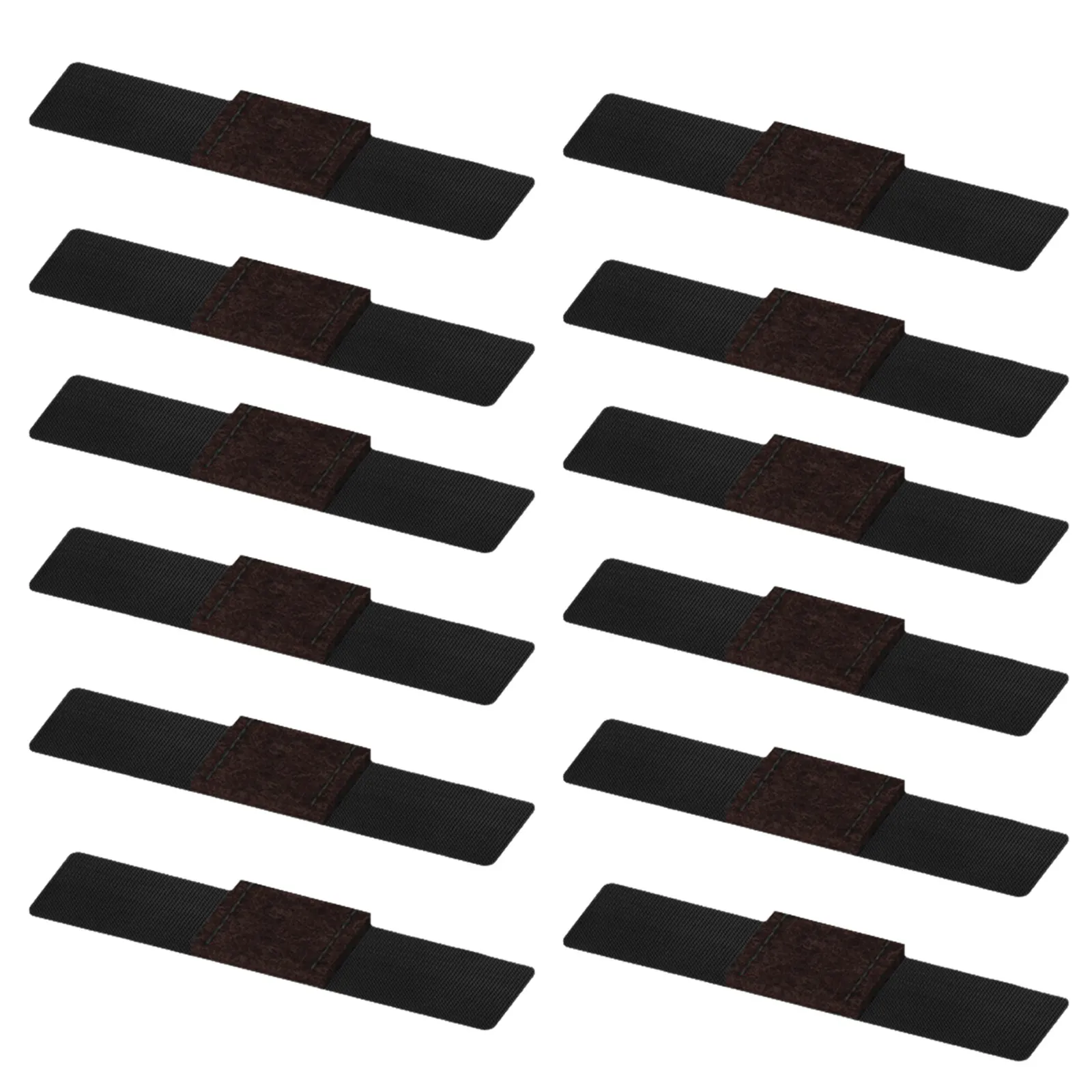 12Pcs Furniture Chair Wear-Resistant Wrap-Around Pads Black Hook Loop Fasteners Protection for Sled Base Side Chair Household