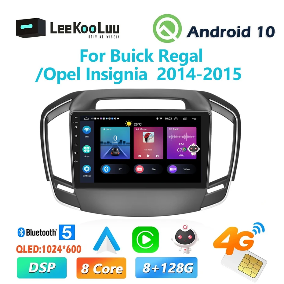 

LeeKooLuu 9" Android Autoradio 2Din Car Radio GPS Stereo Multimedia Player Wifi 4G Carplay DSP For Buick Regal / Opel Insignia