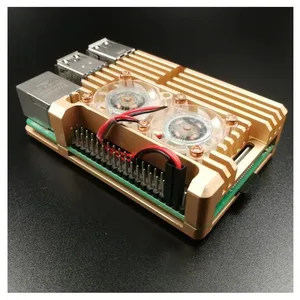Casing Aluminium Raspberry Pi 4/3 dengan Penutup Hitam Cangkang Logam Kipas Pendingin Ganda untuk RPI Raspberry Pi 4B/3B / 3B+ 6 pendingin raspberry pi 4 penjualan terbaik - №