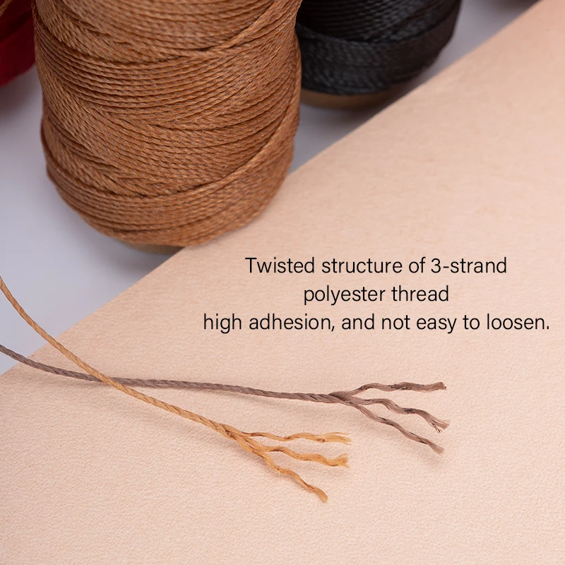 WUTA Leather Waxed Thread Round Polyester Sewing Threads Leather Craft Hand Stitching Line DIY Bracelet Thread Repair Work Cord