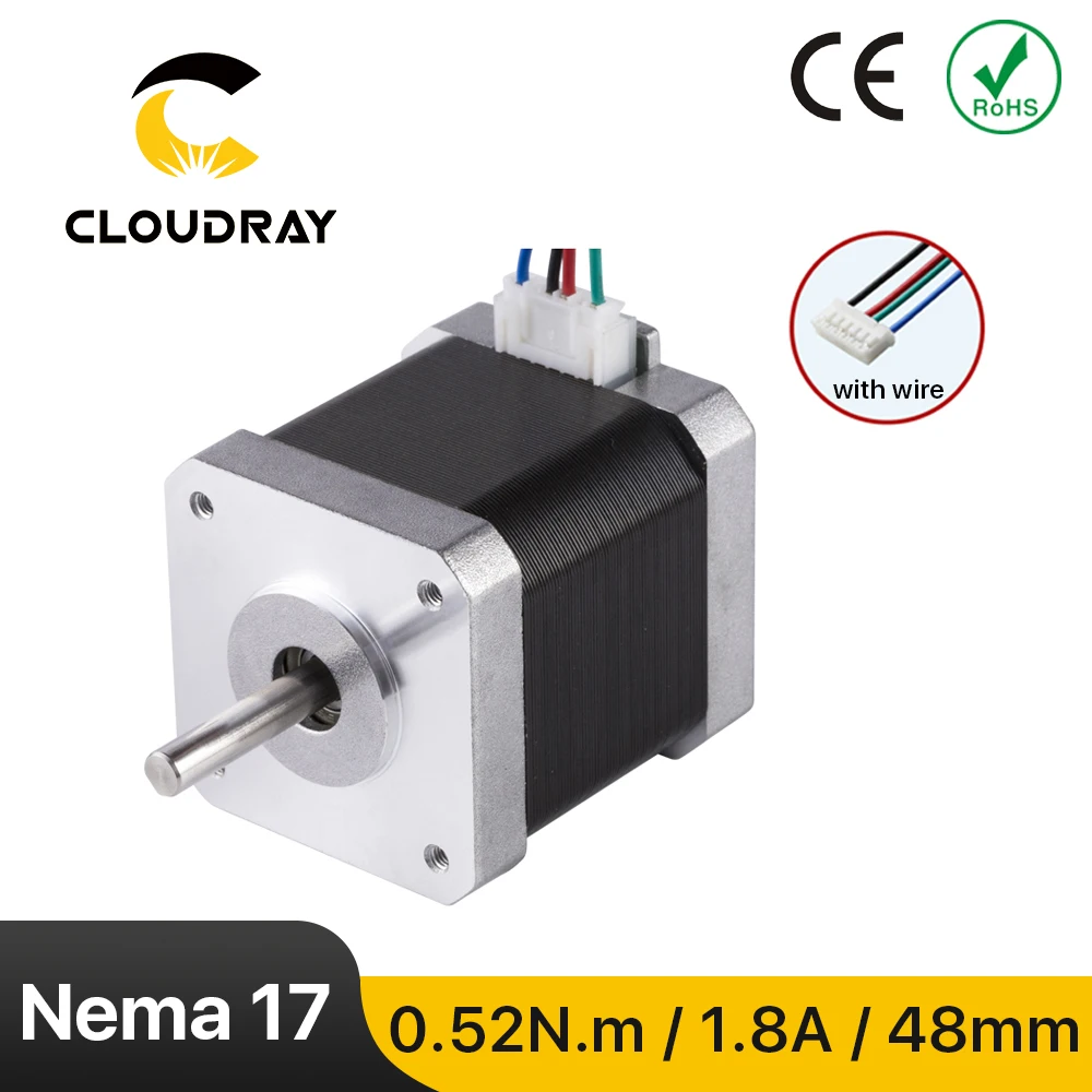 Cloudray 48mm Nema 17 Stepper Motor 52N.cm 1.8A 2 Phase with 4-lead for 3D printer CNC Engraving Milling Machine