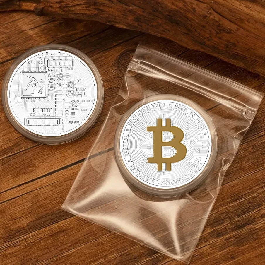 Bitcoin Crypto Coin Collectible Non-currency Souvenirs and Gifts Physical Coina Commemorative Coin