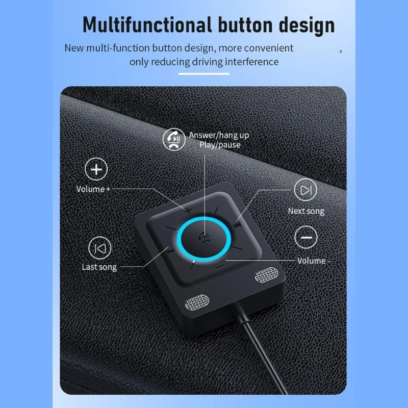 37JE Upgraded Bluetooth-Compatible 6.0 Car Adapter Noise Cancellation Bluetooth-Compatible Receiver For Car Music