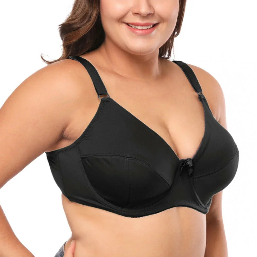 BCHRAYIUP Women\'s Underwire Non-Padded Plus Size Bra Sexy Minimizer Plunge Soft Cups Bra 36 38 40 42 44 46 48 50 52 54 C DD E F