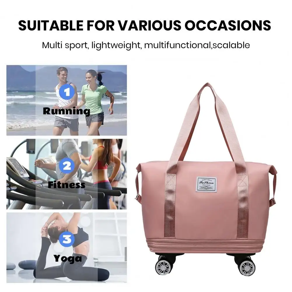 Travel Bag with Detachable Wheels Portable Travel Bag Capacity Waterproof Duffel Bag with Detachable Wheels for Gym Travel