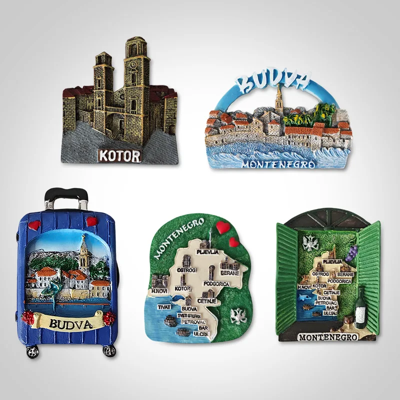 3D Montenegro Fridge Magnets Souvenir Ornament Resin Refrigerator Magnets Sticker Collection Handicraft Home Decoration Gifts