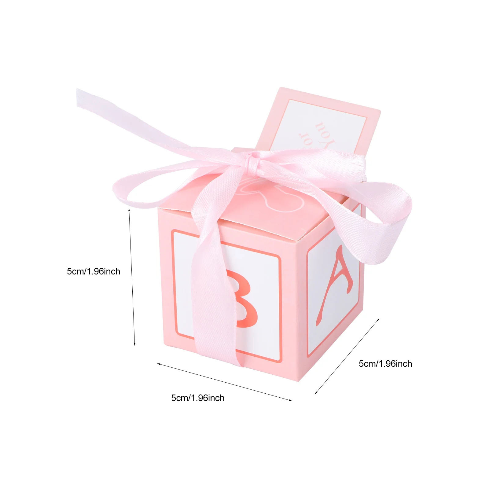 12pcs Wedding Baby Shower Candy Boxes Printed Boxes with Stitched Ribbon and Cards Decent Chocolate Treat Boxes(Blue)