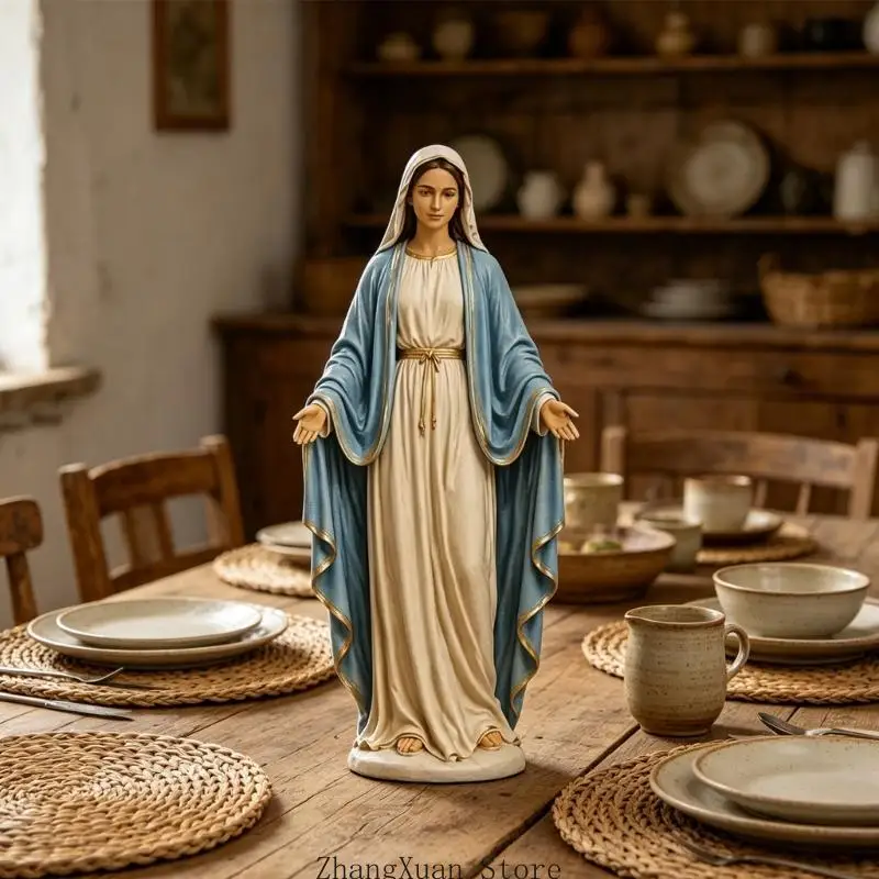 Statue der Jungfrau Maria für katholische Altardekorationen, Figur der seligen Mutter, religiöses Geschenk für religiöse – Detail 9