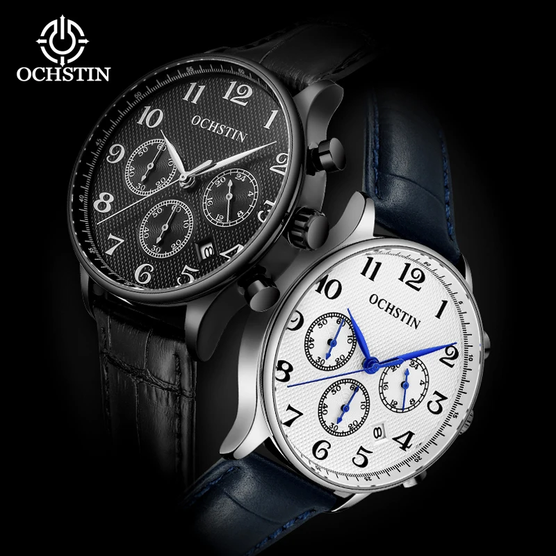 Watches Mens 2025 Luxury Top Brand OCHSTIN Quartz Wristwatch Business White Man Watch Chronograph Waterproof Relogio Masculino