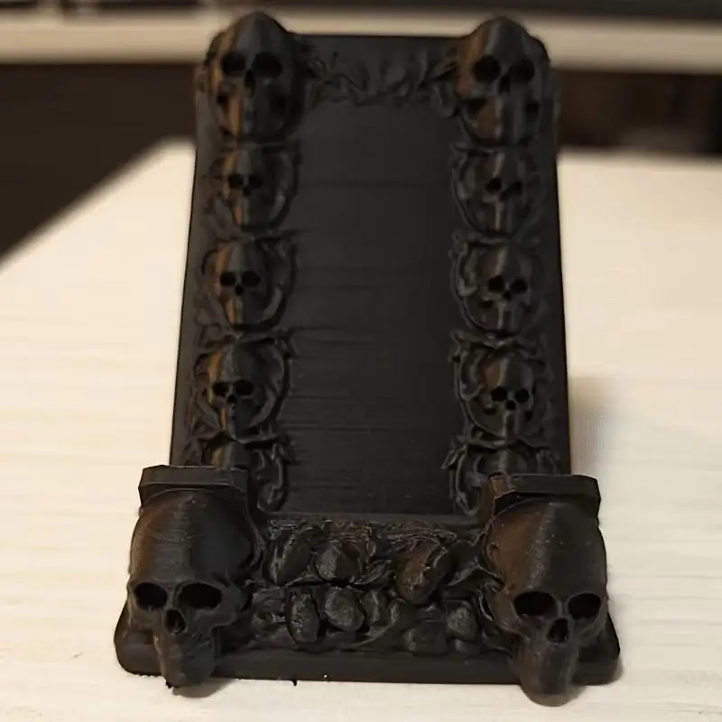 Gothic Skull Desktop Phone Holder Non-Slip Base Creative Room Decor Universal for All Smartphones Perfect Birthday Gift for Fri
