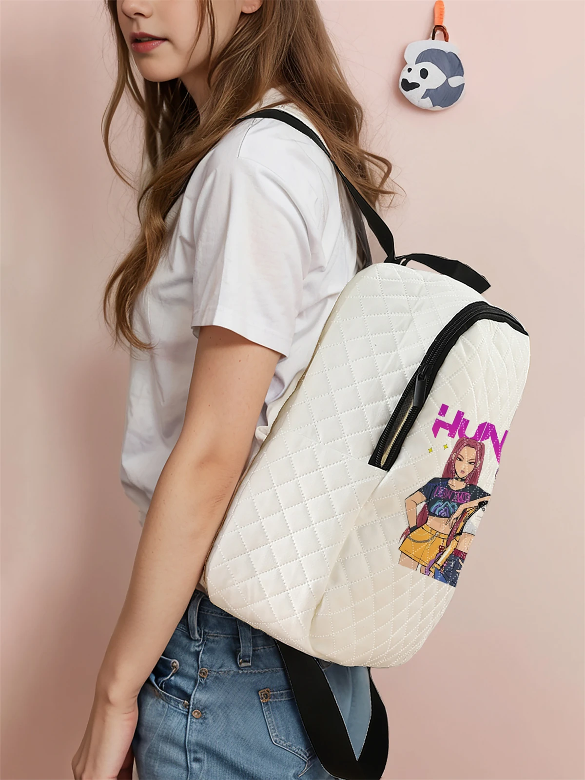 Blossom, Bubbles, повседневный стеганый компактный рюкзак с бриллиантами, подходит для улицы, путешествий, кампуса, подходит для мужчин и женщин