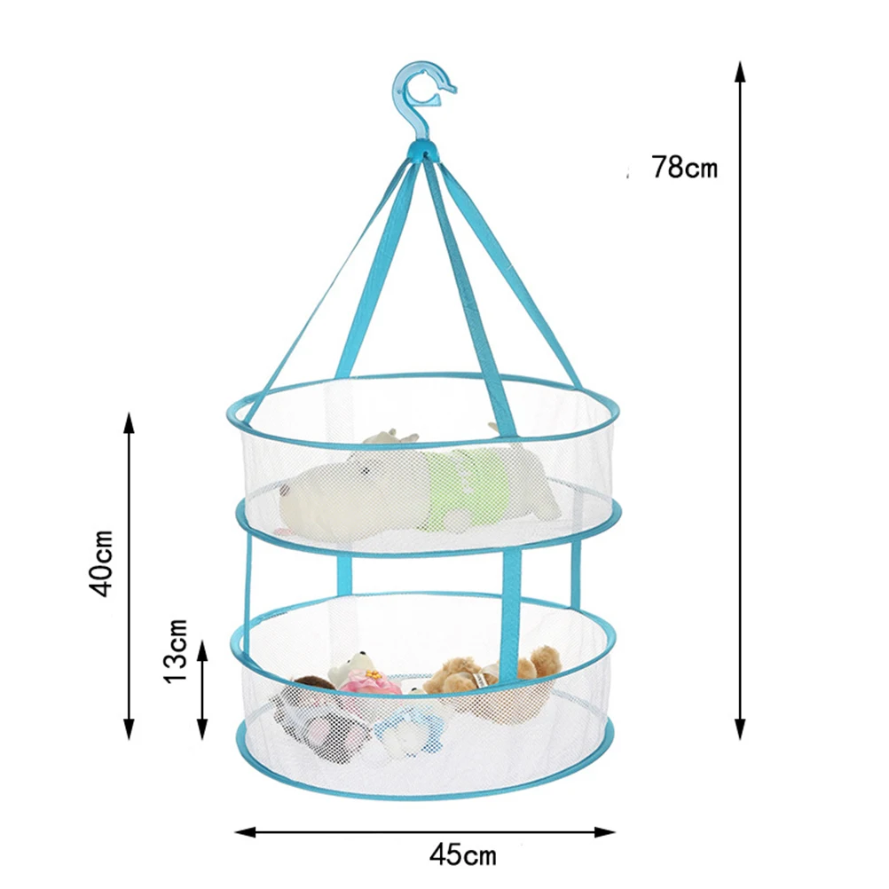 

2 Tier Hanging Sweater Dryer Rack Collapsible Laundry Baskets Breathable Mesh Sweater Dryer Indoor Outdoor Use