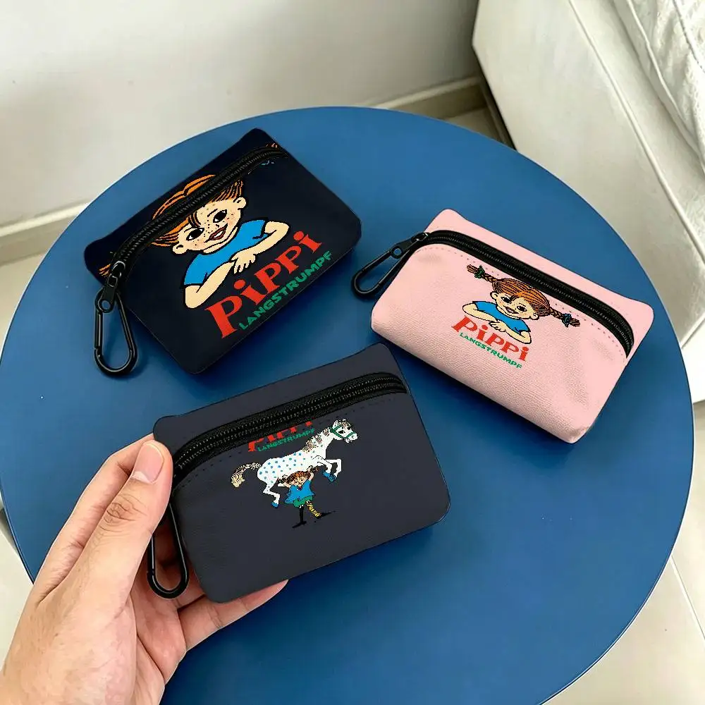 P-Pippis Oxford Fabric Mini Coin Wallet Smooth Zipper Hanging Design Multi-use Small Storage Bag For Travel