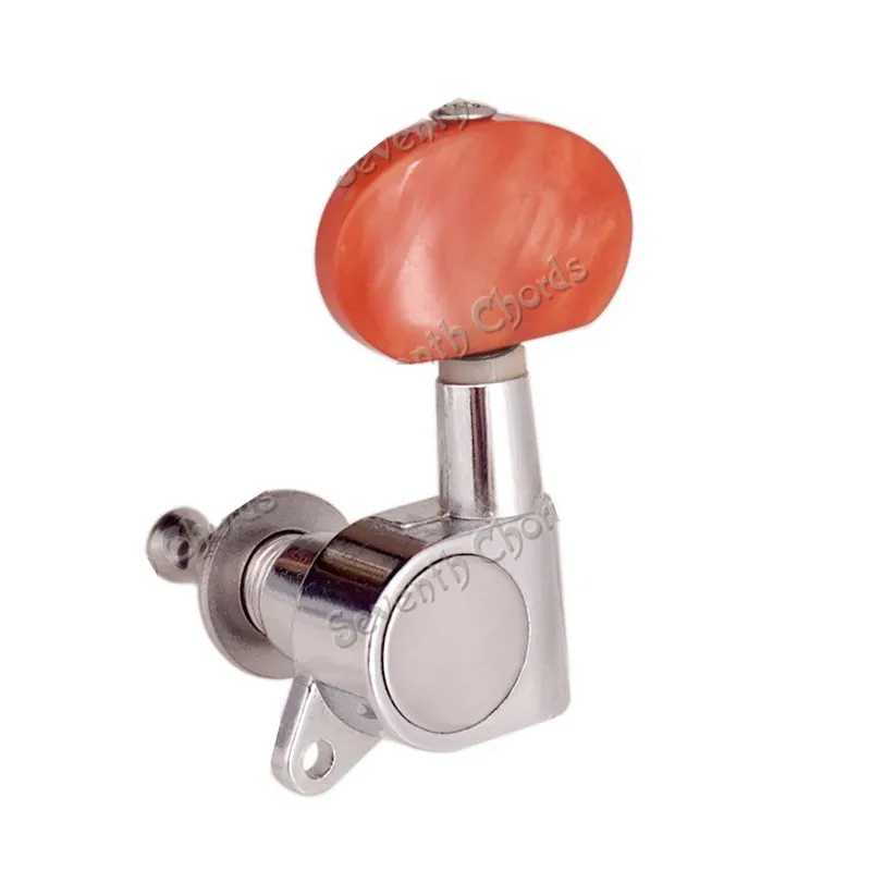 EIN Set Retro Jade Rot Acryl Big Oval Button String Tuning Pegs Mechaniken Mechaniken für Gitarre Zubehör Teile – Detail 6
