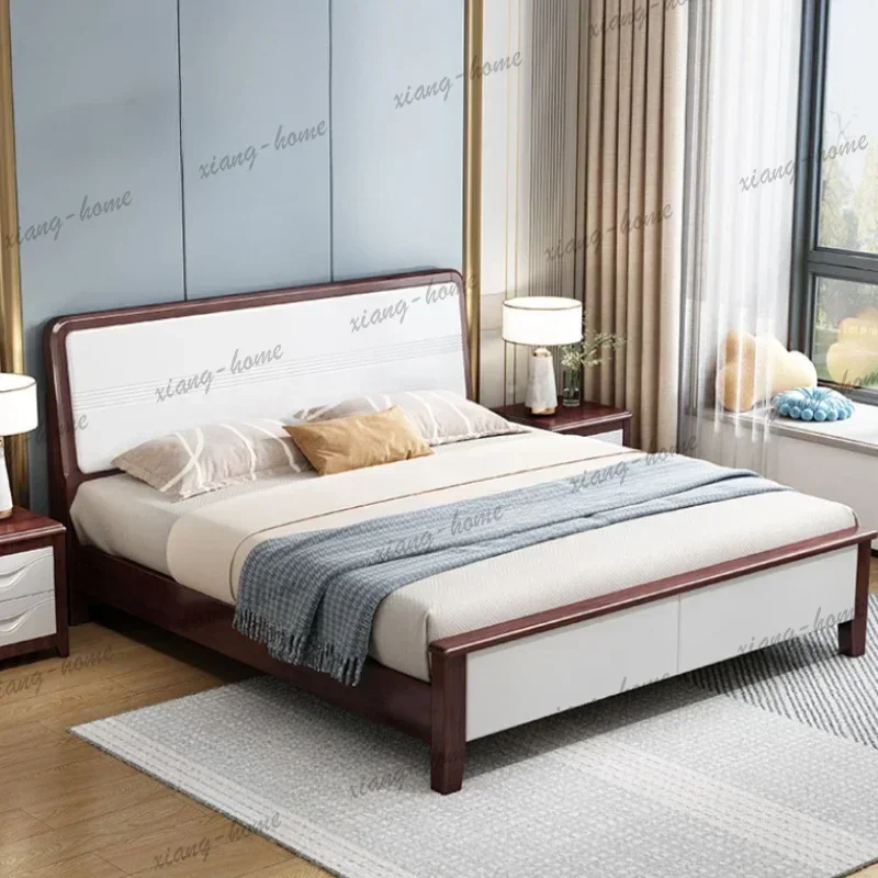 FG Japanese Double Bed Frame Aesthetic Designer Girl King Size Twin Bed Frame Wood Minimalist Designer Muebles Salon Furniture