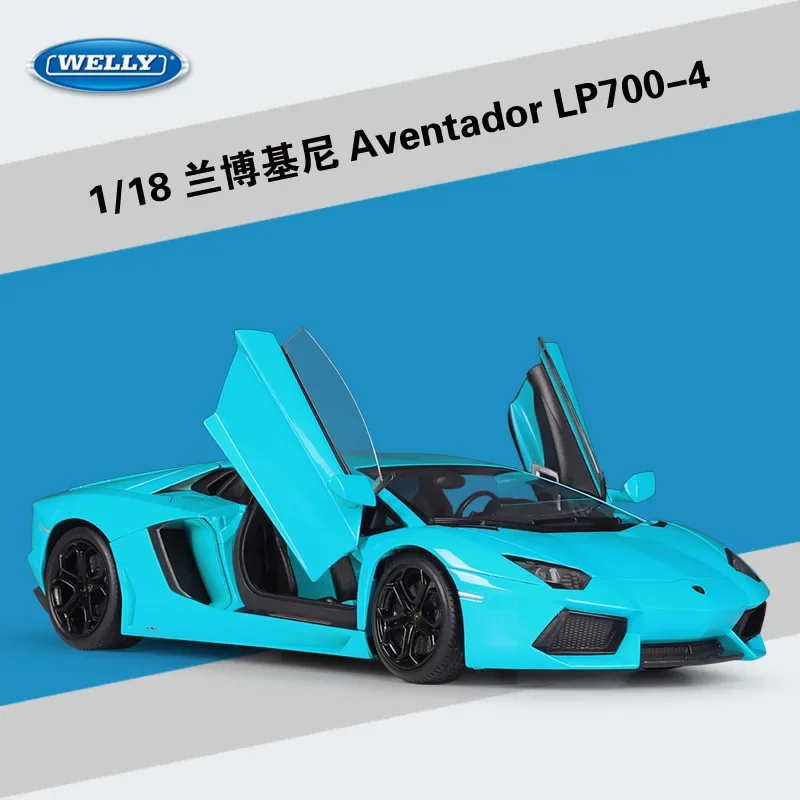 WELLY 1:18 Lamborghini Aventador LP700-4 Alloy Model Car Static Metal Model Vehicles with Box for Collectibles Gift B243