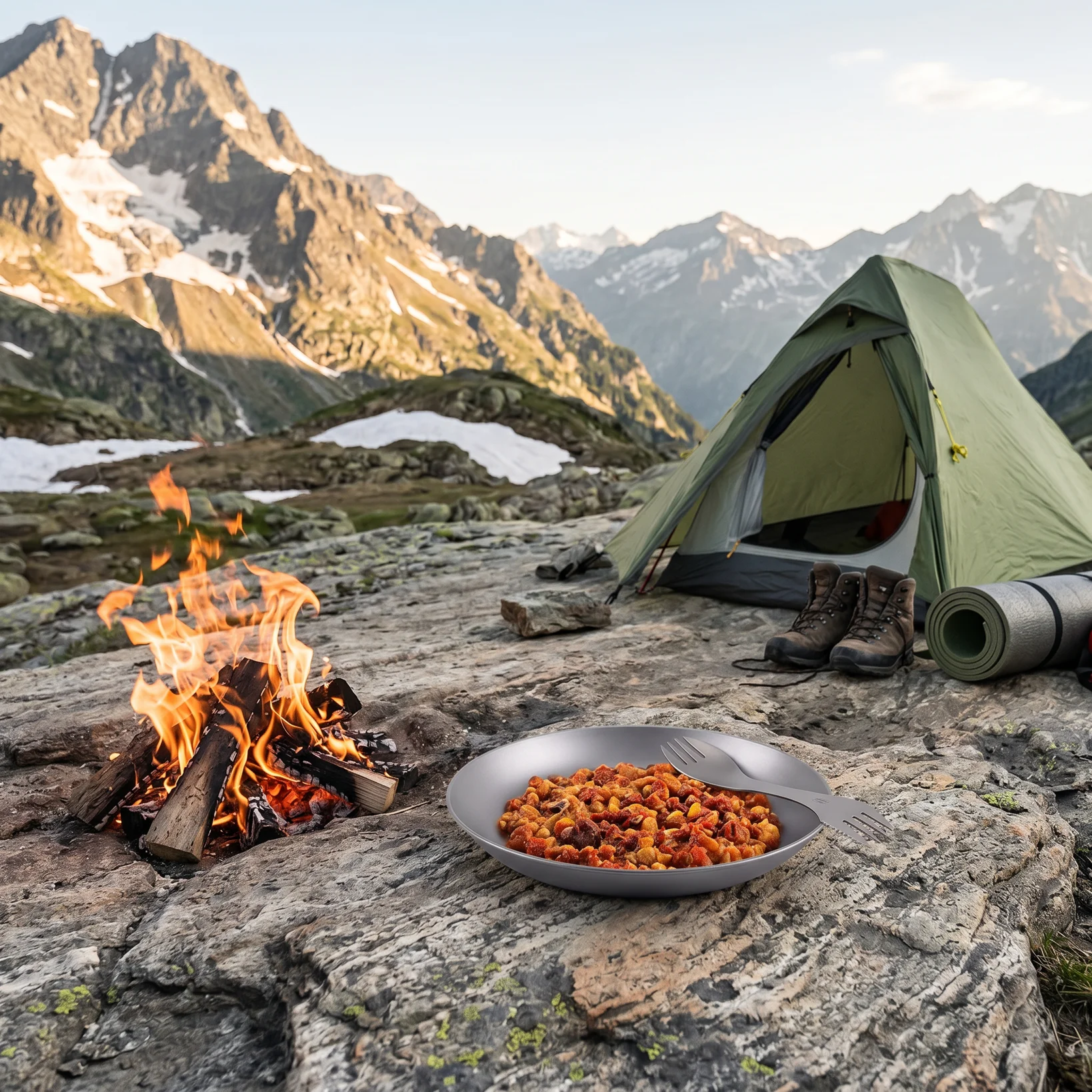 Portable Titanium Round Camping Plate Outdoor Ultralight Tableware Cookware Dishwasher Safe Backpacking Dinner Plate for BBQ view 6
