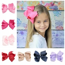 10pcs/lot 6 Inch Big Ribbon Bow Hairpin Baby Girls Bow Clips Kid Hair Clip Boutique Hair Accessories Outdoor Party Headwear