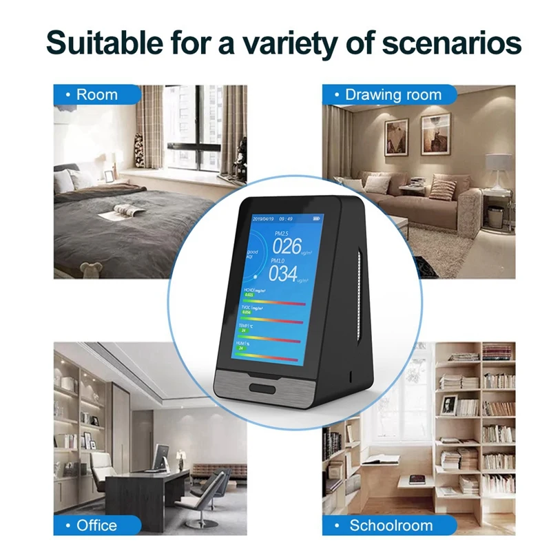 Imagem -06 - Detector Multifunções Inteligente Portátil Dm73b Tuya Pm2.5 Pm1.0 Pm10 Temperatura Umidade Co2 Hcho Tovc