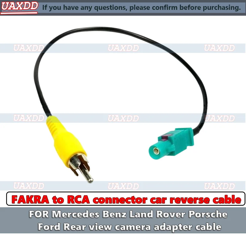 FAKRA to RCA connector car reverse cable FOR Mercedes Benz Land Rover Porsche Ford Rear view camera adapter cable cable harness