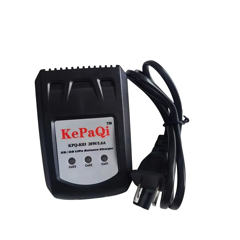 KPQ K03-20W リチウムバッテリー充電器 モデル飛行機車両および船舶用 2-3S シンプルバランス充電 7.4V 11.1V モデル充電器
