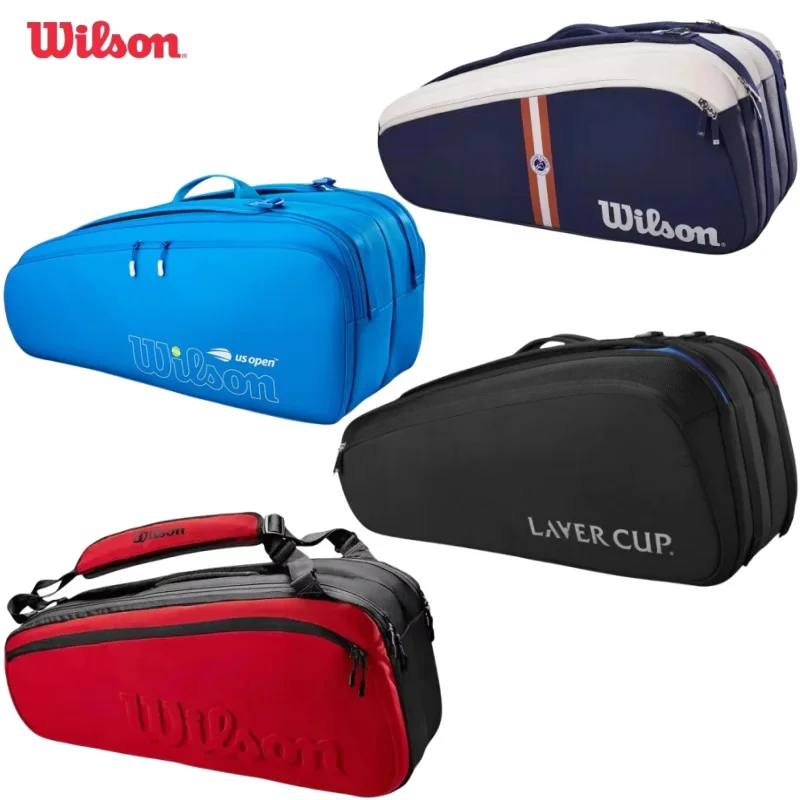 Wilson Tennis Backpack 2024 US Open Tour/CLASH V2 Professional Tennis Rackets Sports Bag 9-12 Pack Large Capacity Rackets Bag