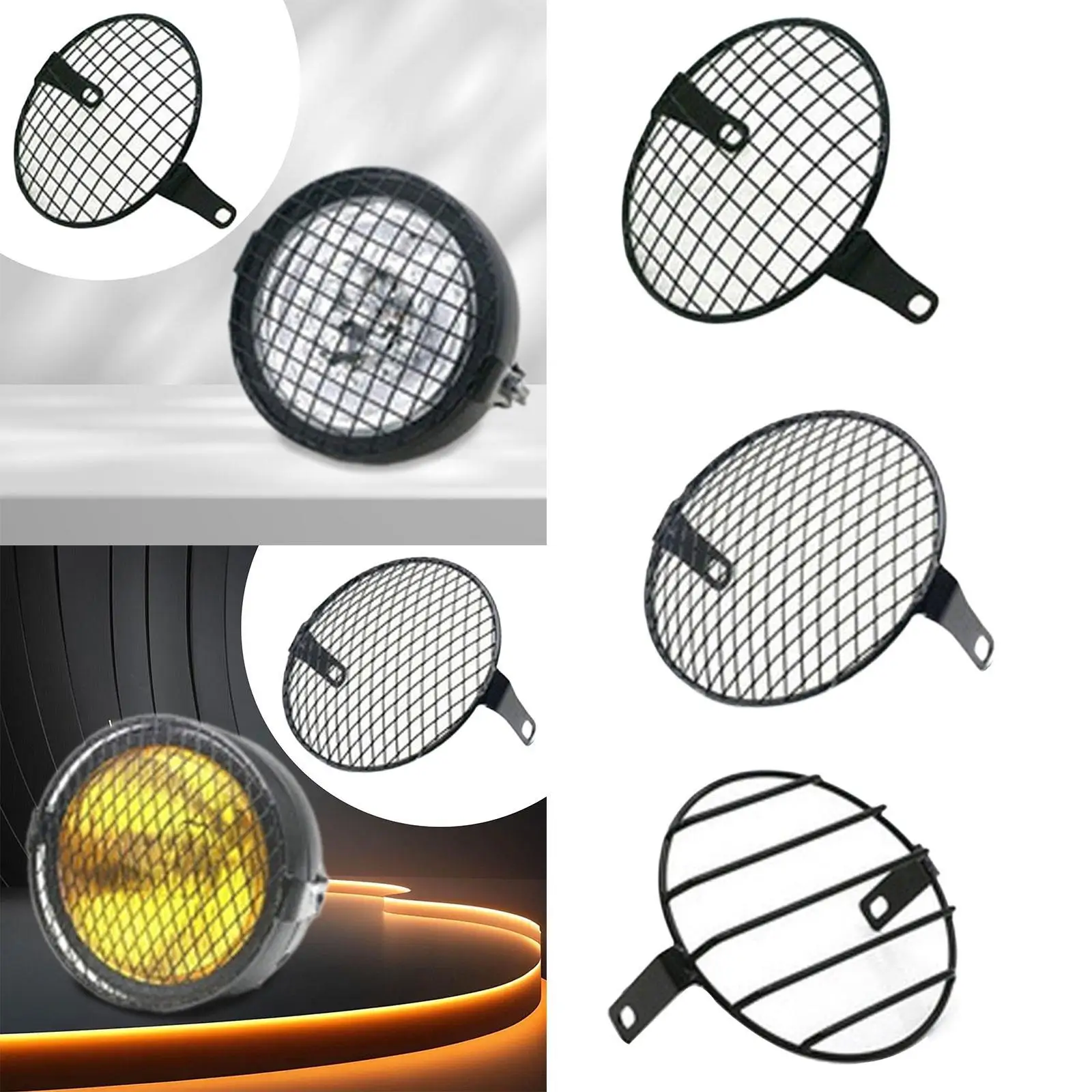 

15.6cm Motorcycle Headlight Grill Cover Mesh Grille for CG125 Gn125