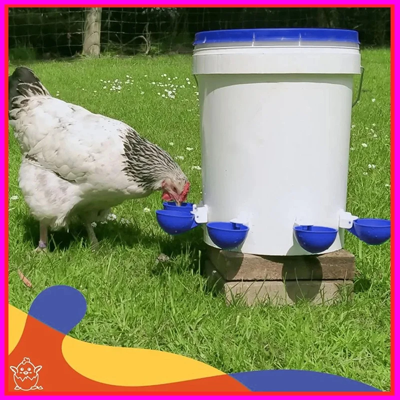 5 قطعة من البلاستيك مزرعة الدواجن أكواب شرب المياه عدة سهلة التركيب التلقائي الدجاج بطة شرب كوب شارب تغذية الدجاج