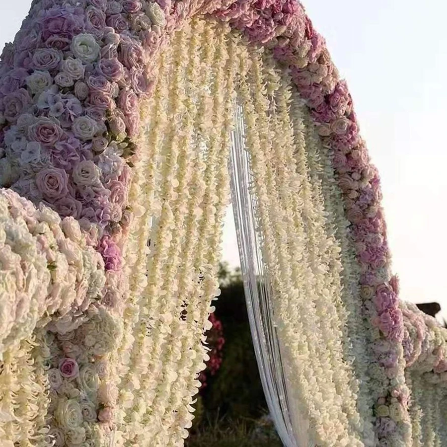 Corona de boda de flor de cerezo Artificial de seda de 100cm, arco de jardín, guirnalda de mimbre de San Valentín, decoración romántica para el hogar, caja de regalo Diy