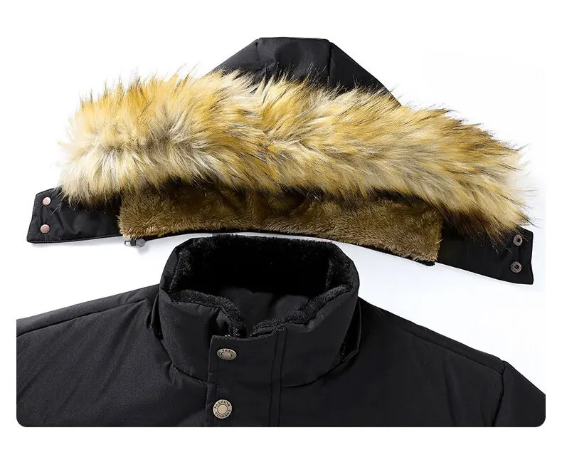 Thick Warm Winter Parka Men Fleece Hooded Men Outdoor Winter Jacket Coat Military Cargo Jackets Mens Plus Size Velvet Warm Coat