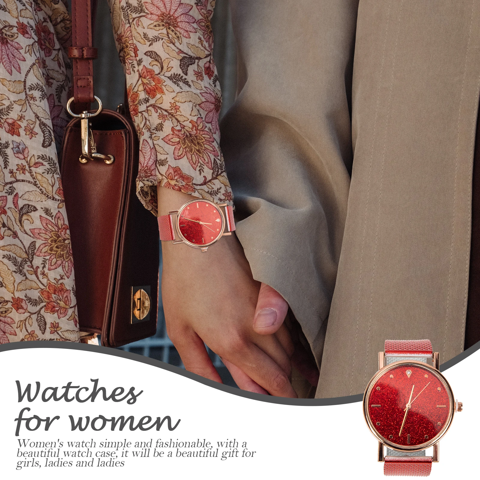 

Часы Кварцевые наручные для женщин Торжественная одежда Женские часы Женские красные женские детские