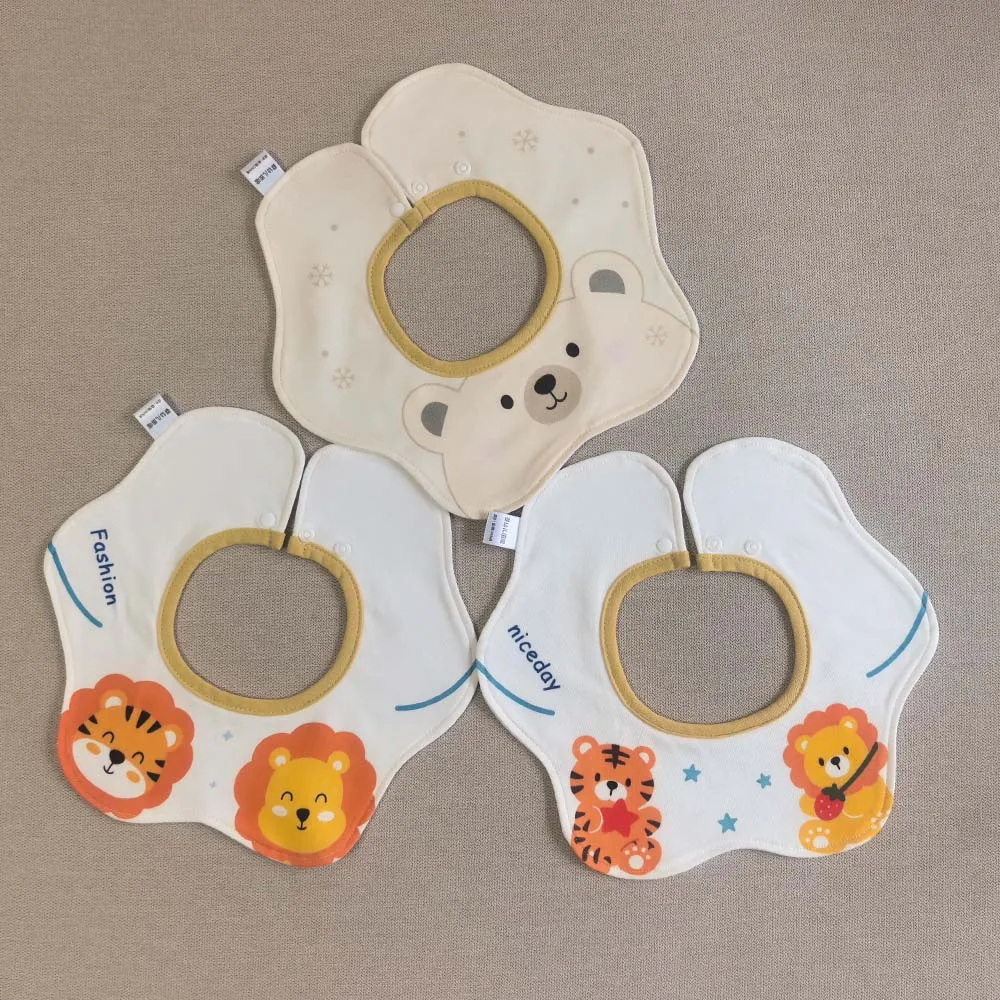 Grade 10A Baby Bibs Waterproof 3 Pieces Absorbent Adjustable Newborn Infant Feeding Bib Soft Baby Teething Drooling Bibs
