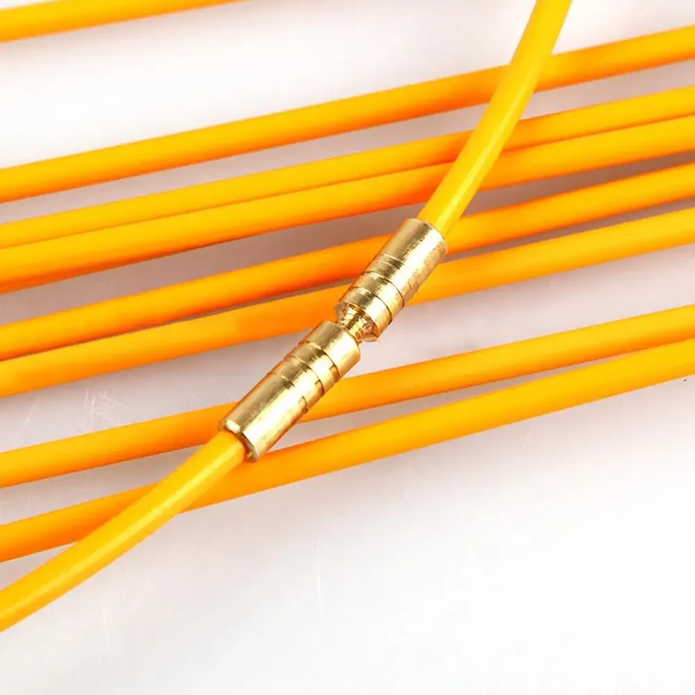 Practical 10pcs/set 33cm Orange Fiberglass Wire Cable Running Rods Fish Pulling Wire Holder Kit Electrical Wires with Hooks