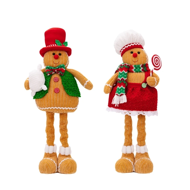 Holiday Gingerbreads Man Gnomes Plush Pair Christmas Gingerbreasd Man Theme Gnomes Plush Dolls Festival Home Ornament H7EA