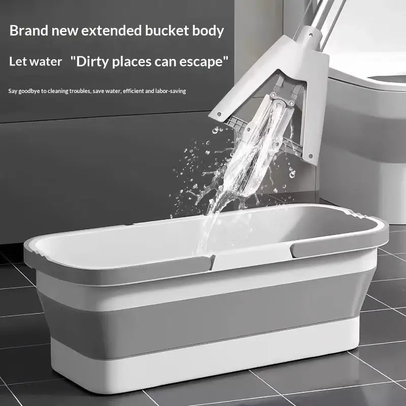Picture 6: SU 1PCS Collapsible Mop Bucket With Wheels Large Capacity Foldable Cleaning Tub Multi-functional Household Cleaning Foldable Tub