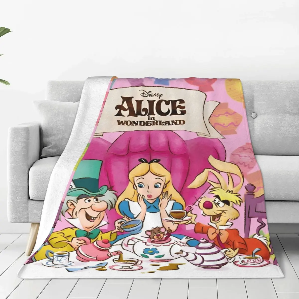 Multifunction Princess Alice In Wonderland Blanket Merch Room Decorative Throws And Blankets Super Warm Flannel for Couch