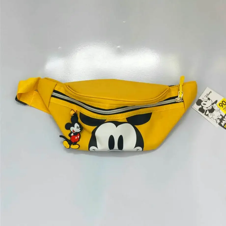 Disney-Bolso cruzado de Mickey Mouse para niños y niñas, bandolera de hombro con cinturón, novedad