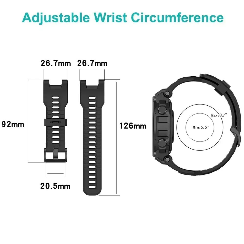 حزام بديل لـ Huami Amazfit T-Rex حزام ساعة من السيليكون لـ Amazfit T-Rex/T-Rex Pro حزام + حافظة #6