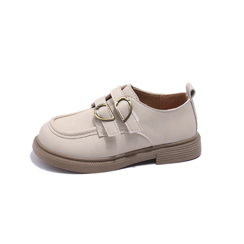 Flats Shoes for Children Girl and Boy PU Spring and Autumn UK Style Comfortable Casual Fashion Chic Buckle Strap Shoe