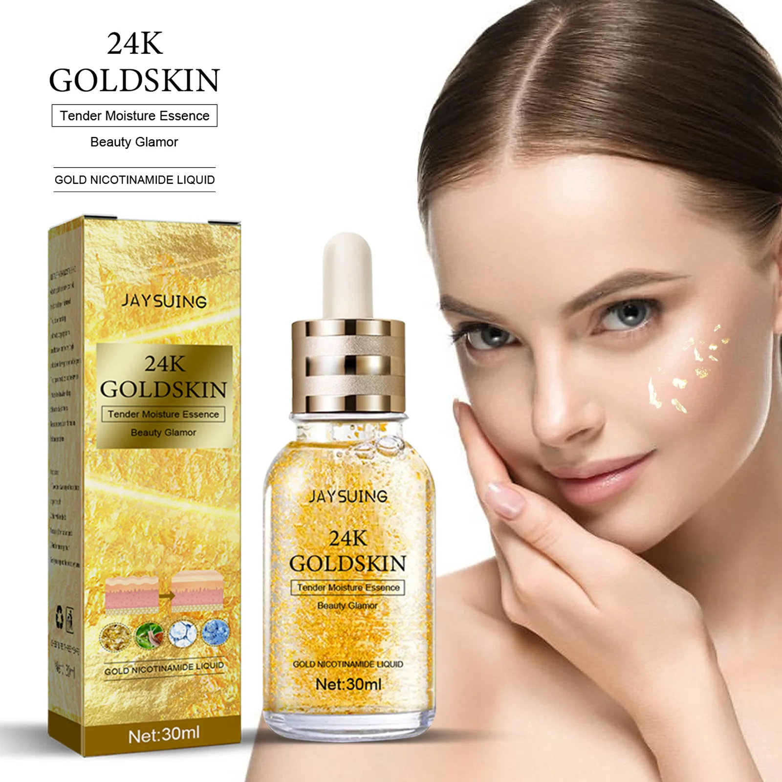 

24K Gold Collagen Skin Care Serum Softening Facial Skin Moisturizing and Hydrating Skin Care