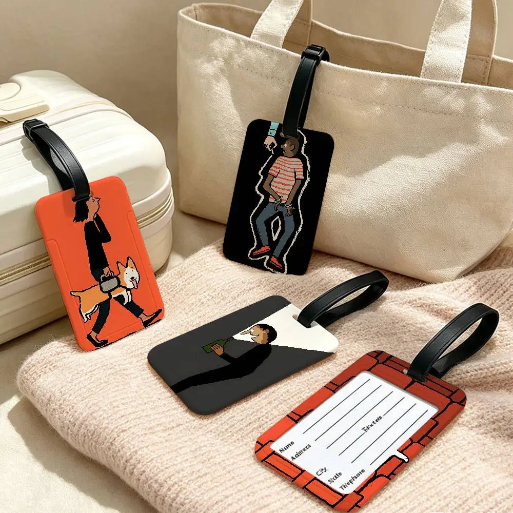 J-Jean Art Jullien Travel Accessory PVC Luggage Tag Anti lost Design Detachable Information Card Sleeve