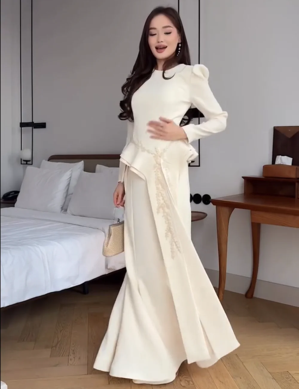 

Customized Simple Jersey Pleat Sequined Mermaid O-Neck Long Evening Dresses Luxury 2025 Chinese Style Sizes Available