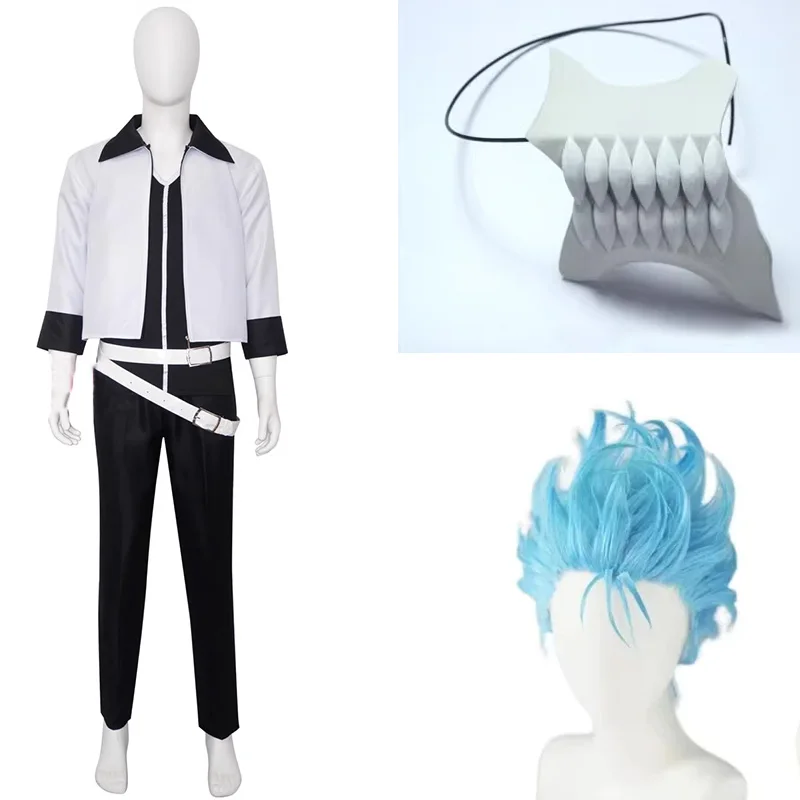 

Anime Grimmjow Jeagerjaques Cosplay Costume wig mask Outfits Halloween Party Sets custom made