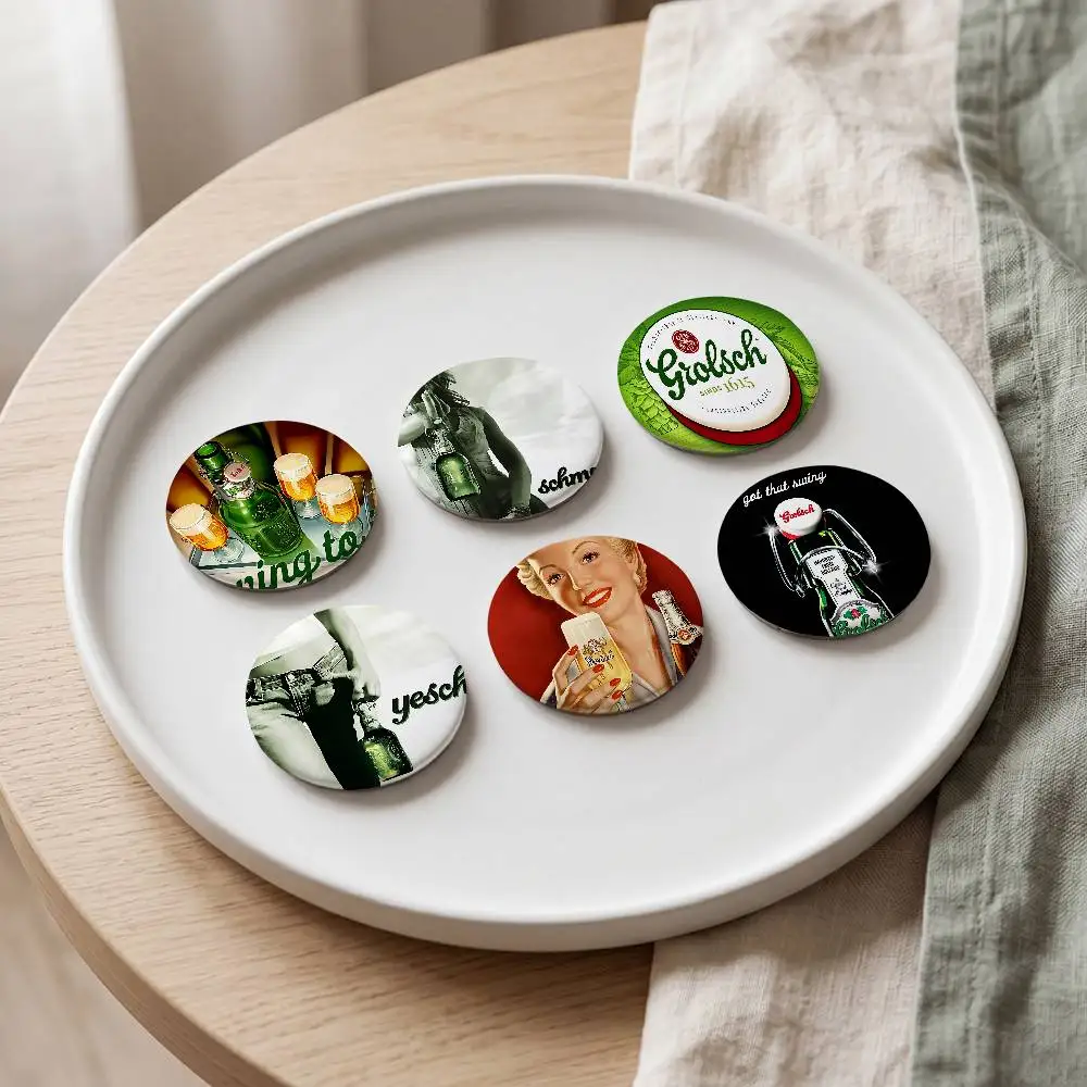 Botones Personalizables de la Cerveza Grolsch, Pin Redondo Creativo, Broche, Decoración para Bolsos, Accesorios para Fans, Coleccionistas, Regalos para Amigos