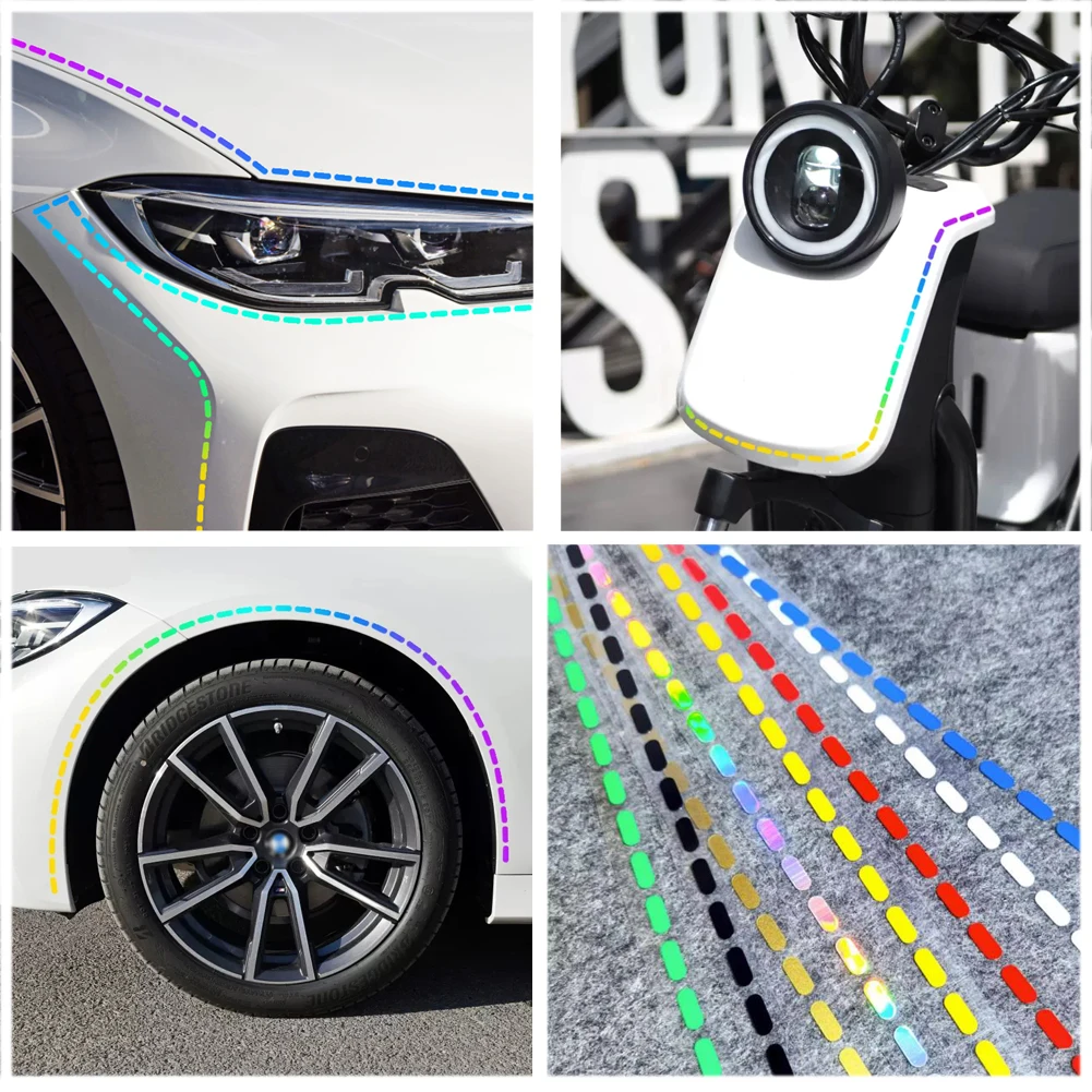 Car DIY Line Reflective Stickers Auto Motorcycles Wheel Decorative Reflective Strip Tape Night Safty Warning Decals Accessories